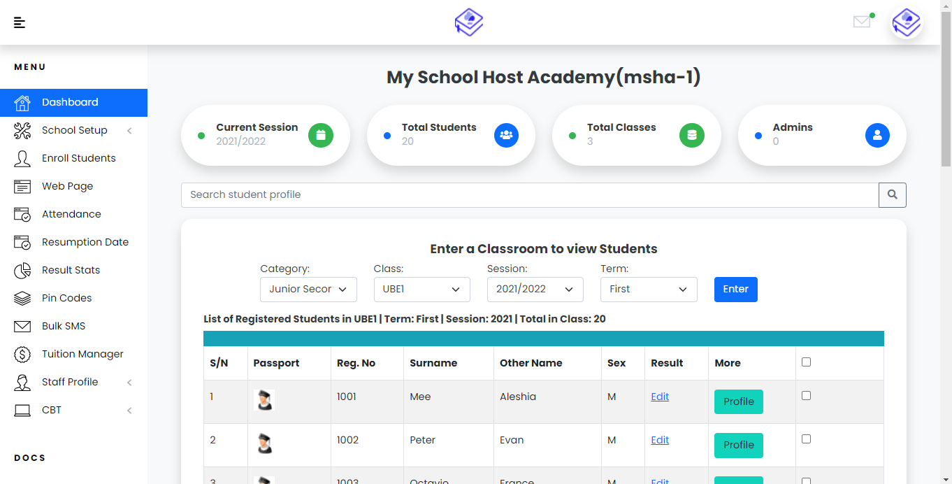 SOFTWARE DASHBOARD